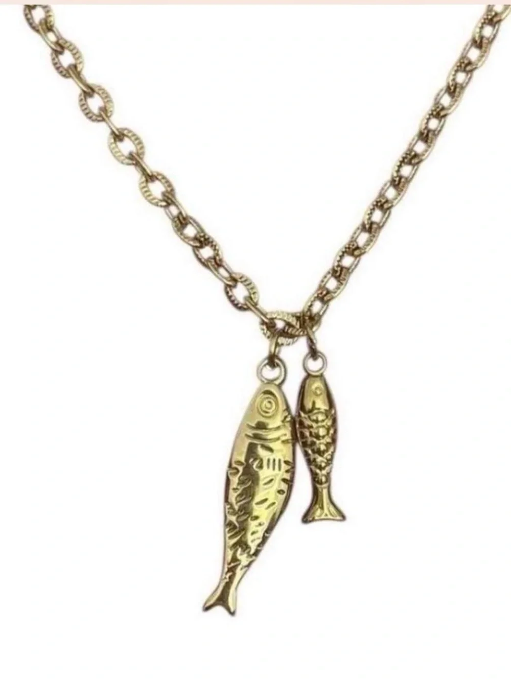 New! Trending Gold Fish Charm Necklace 16-18”